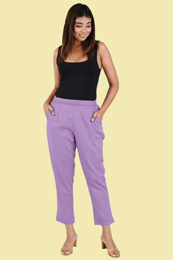 Ruthvi Ethnics Linen Cotton Kurti Pants KP23225320 - 3XL, Lavender