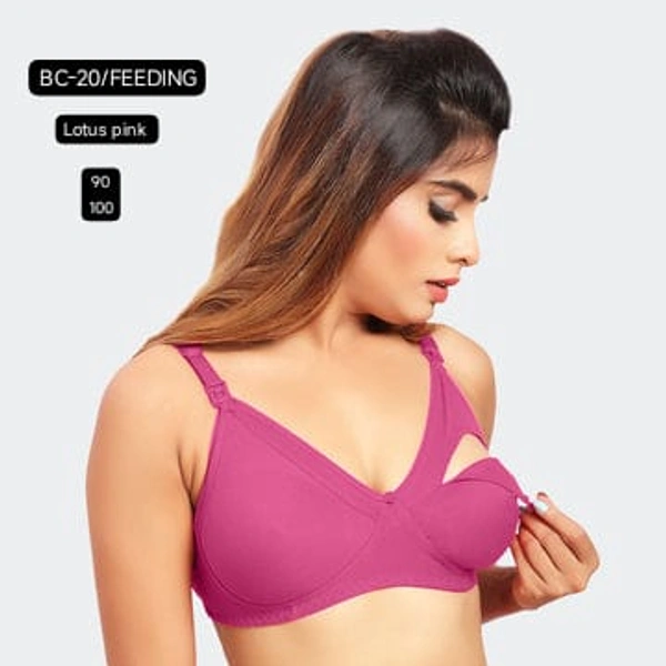 Prithvi Lotus Pink soft and comfort fabric Back Closure - hook and eye, Non padded, BC-20/FEEDING - 100, Lotus pink