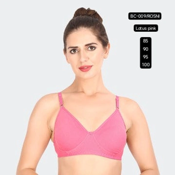 Prithvi Lotus Pink soft and comfort fabric Back Closure - hook and eye, Non padded, BC-009/ROSNI - 100, Lotus pink