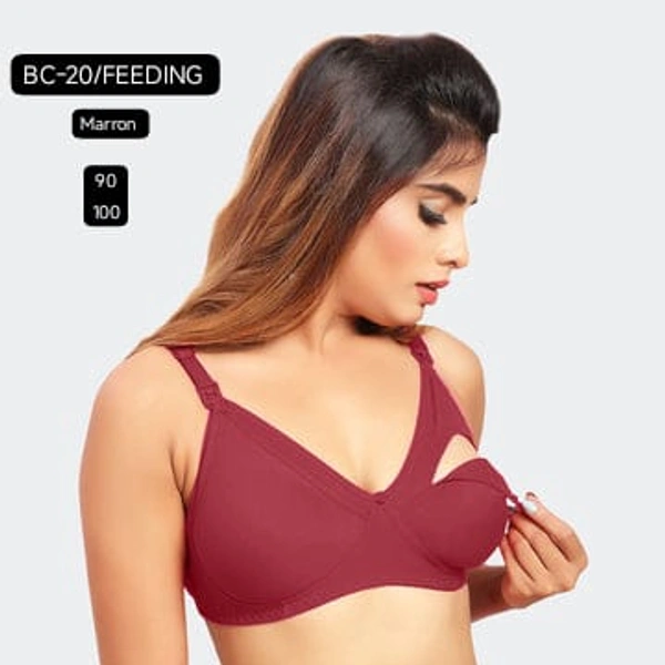 Prithvi Maroon soft and comfort fabric Back Closure - hook and eye, Non padded, BC-20/FEEDING - 90, Maroon