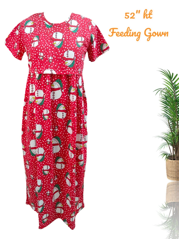 VDT Maternity Feeding Lounge Wear MFG1601 - M, Red