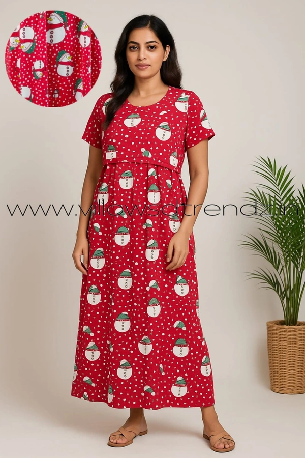 Smurf Finds Maternity Feeding Lounge Wear MFG1601 - Red, 2XL