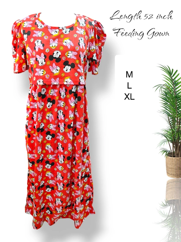 VDT Maternity Feeding Lounge Wear MFG1606 - XL, Red
