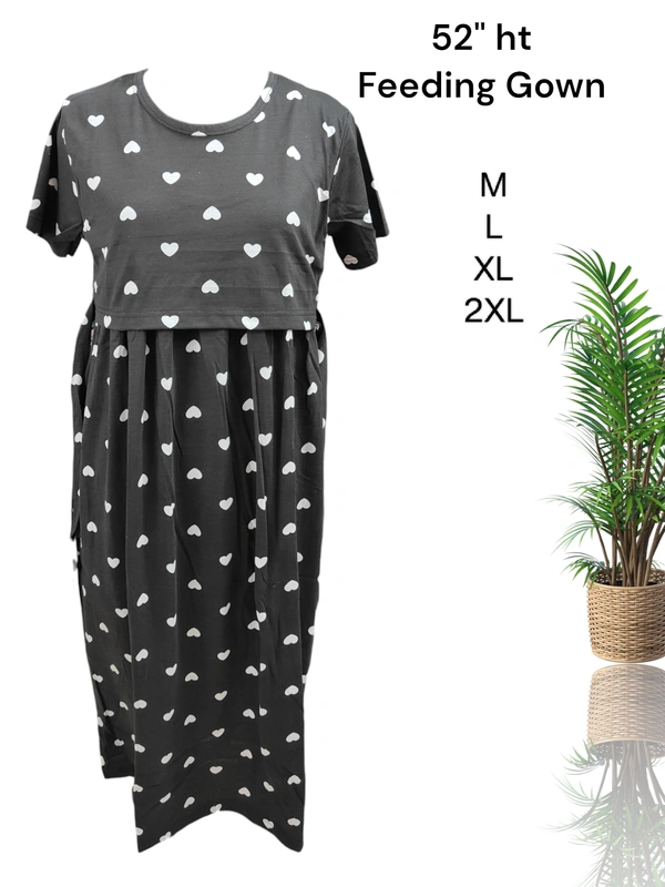 VDT Maternity Feeding Lounge Wear MFG1608 - 2XL, Black