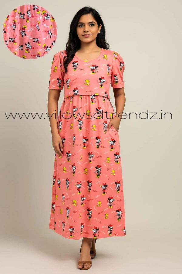 Smurf Finds Maternity Feeding Lounge Wear MFG31003 - Pink, XL