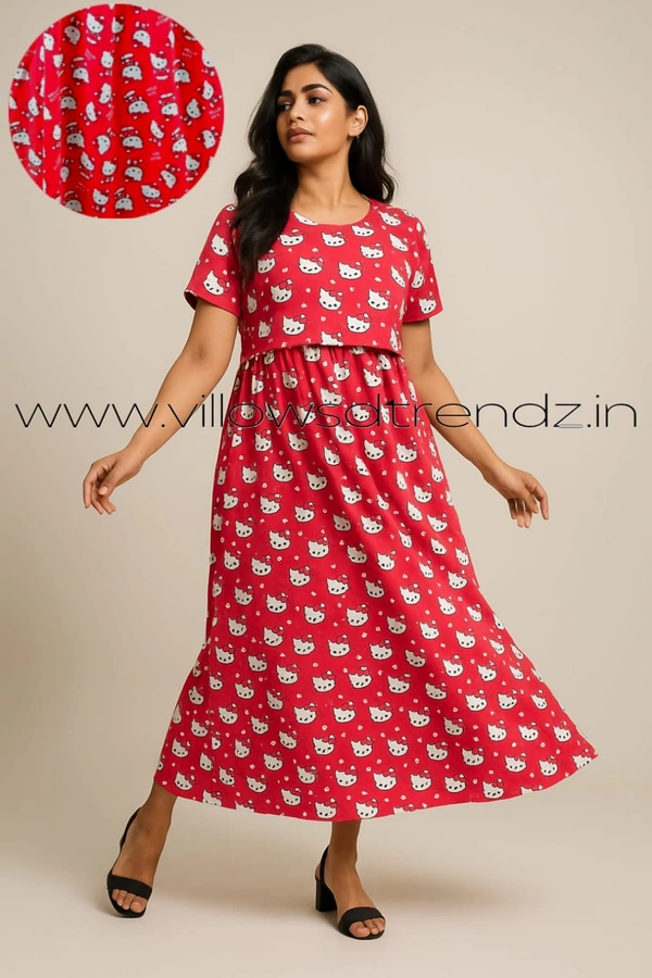 Smurf Finds Maternity Feeding Lounge Wear MFG31009 - Red, 2XL