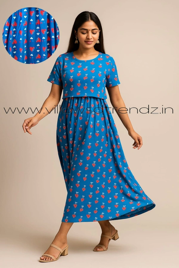 Smurf Finds Maternity Feeding Lounge Wear MFG31011 - Blue, 2XL