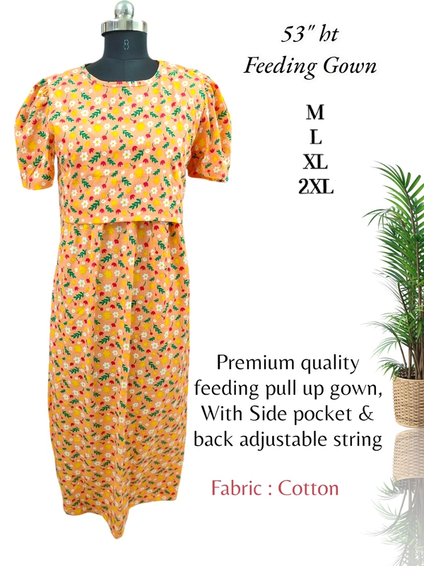 VDT Maternity Feeding Lounge Wear MGF49003 - L, Yellow