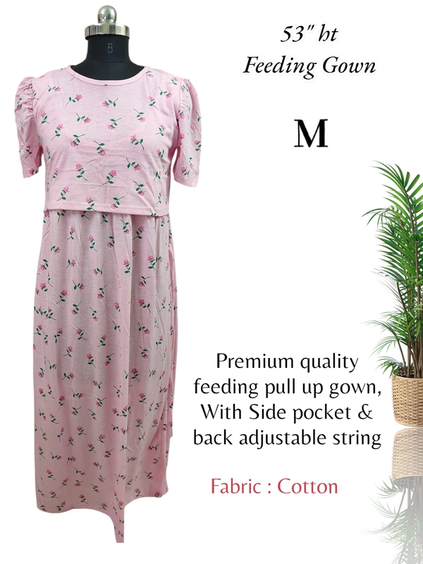 VDT Maternity Feeding Lounge Wear MGF49005 - M, Light Pink