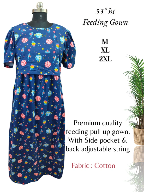 VDT Maternity Feeding Lounge Wear MGF49006 - M, Blue