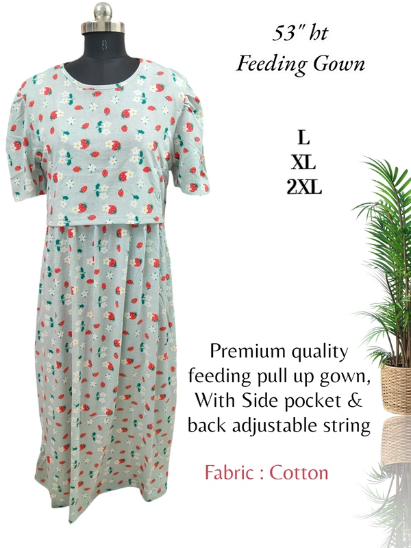 VDT Maternity Feeding Lounge Wear MGF49009 - XL, Light Blue