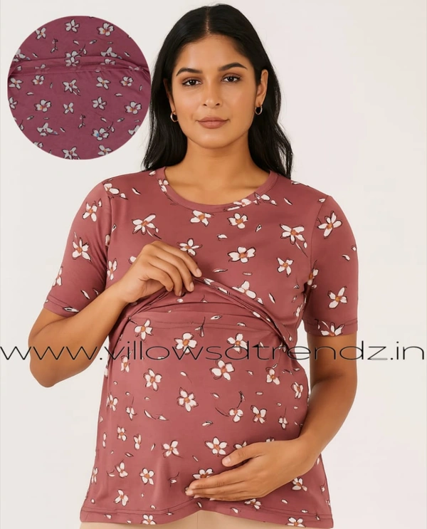 Smurf Finds Maternity Feeding T-Shirt | Pullup T-Shirt| Zipless| Onion Pink | FT18001 - XXL, Onion Pink