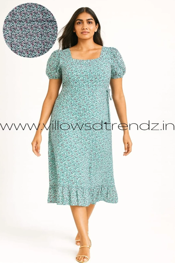 Ruthvi Ethnics Maxi| Frock Nighty| Night Gown| Nighty| Designer Neck Pattern| Back side adjustable Knot| Sky bLue | FN240101 - Bust: 50|Ht: 48 (5XL), Sky blue