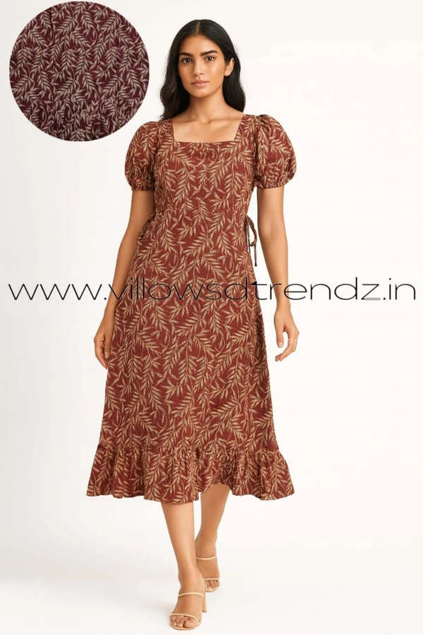 Ruthvi Ethnics Maxi| Frock Nighty| Night Gown| Nighty| Designer Neck Pattern| Back side adjustable Knot| Maroon | FN240118 - Bust: 52|Ht: 47.5 (6XL), Maroon