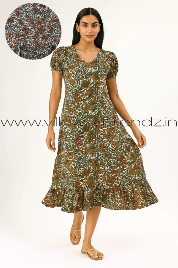 Ruthvi Ethnics Maxi| Frock Nighty| Night Gown| Nighty| Designer Neck Pattern| Back side adjustable Knot| Dark green| FN240110 - Bust: 50|Ht: 48 (5XL), Dark green