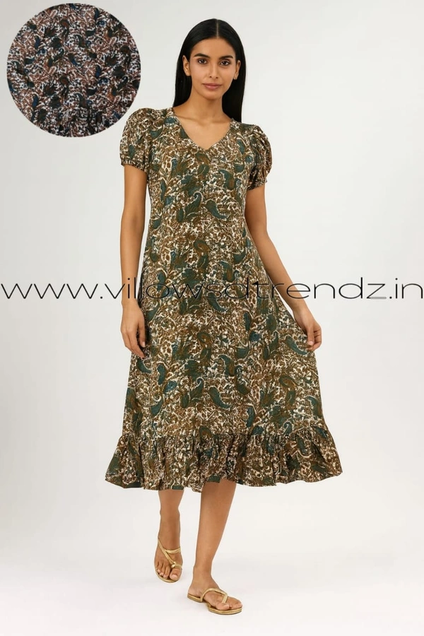 Ruthvi Ethnics Maxi| Frock Nighty| Night Gown| Nighty| Designer Neck Pattern| Back side adjustable Knot| Dark green  | FN240110 - Bust: 50|Ht: 48 (5XL), Dark green