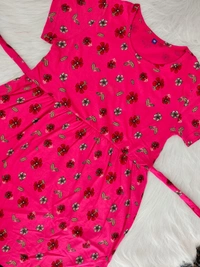 Smurf Finds Maxi Gowns| 52 inches height| with Pocket and Back adjustable knot|  Pink | MG30057 - 2XL, Pink