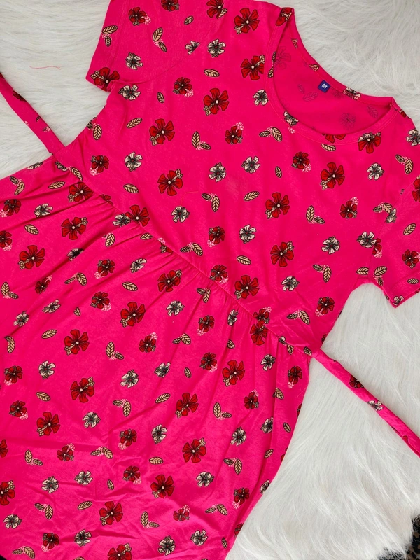Smurf Finds Maxi Gowns| 52 inches height| with Pocket and Back adjustable knot|  Pink | MG30057 - 2XL, Pink