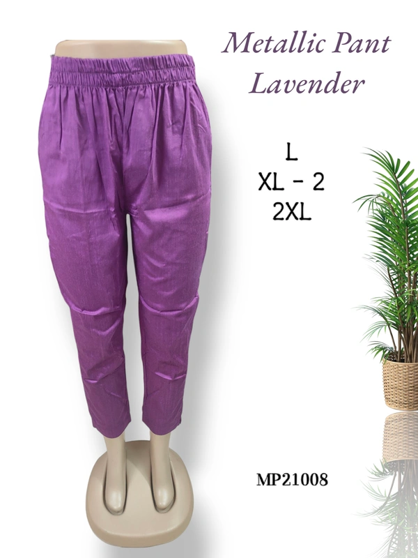 Ruthvi Ethnics Metallic Pant MP21008 - L, Lavender