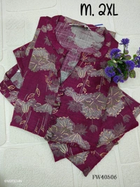 Twill Blue Muslin Kurti With Silver Zari Embrodiery FW40506 - Onion Pink, M
