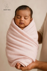 Smurf Finds Muslin Towel | Perfect for Babies|SMTL5201 - 65cm x 65 cm, Pink