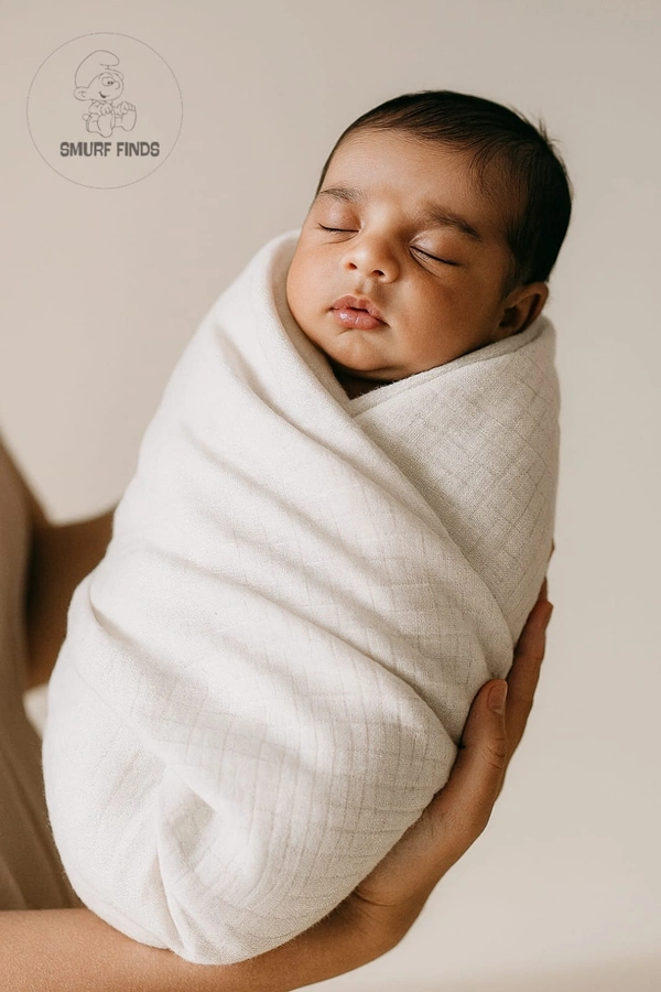 Smurf Finds Muslin Towel | Perfect for Babies|SMTL5201 - 65cm x 65 cm, Off White