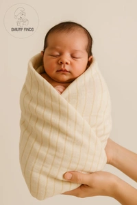Smurf Finds Muslin Towel | Perfect for Babies|SMTL5201 - 65cm x 65 cm, Cream