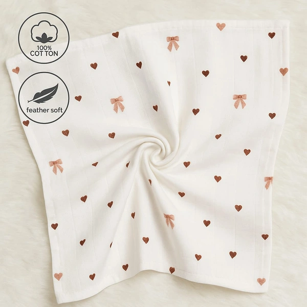 Villows Muslin Towel Small  | Single layer|Pack Contains 1 Towel|100% Organic Cotton| 30 x 90 cm| White | BT5509 - 30 x 90 cm, White