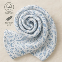 Villows Muslin Towel Small  | Single layer|Pack Contains 1 Towel|100% Organic Cotton| 30 x 90 cm| Sky blue | BT5505 - 32 x 90 cm, SkyBlue