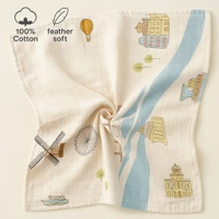 Villows Muslin Towel Small  | Single layer|Pack Contains 1 Towel|100% Organic Cotton| 30 x 90 cm| Half Sandle| BT5502 - 30 x 90 cm, Half Sandle