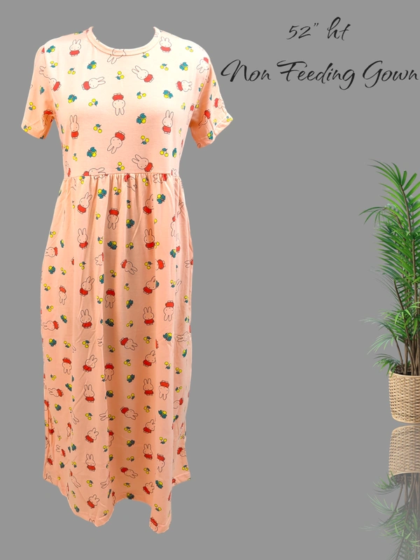 VDT Non Feeding Maxi Gowns MG1562 - M, Peach Orange