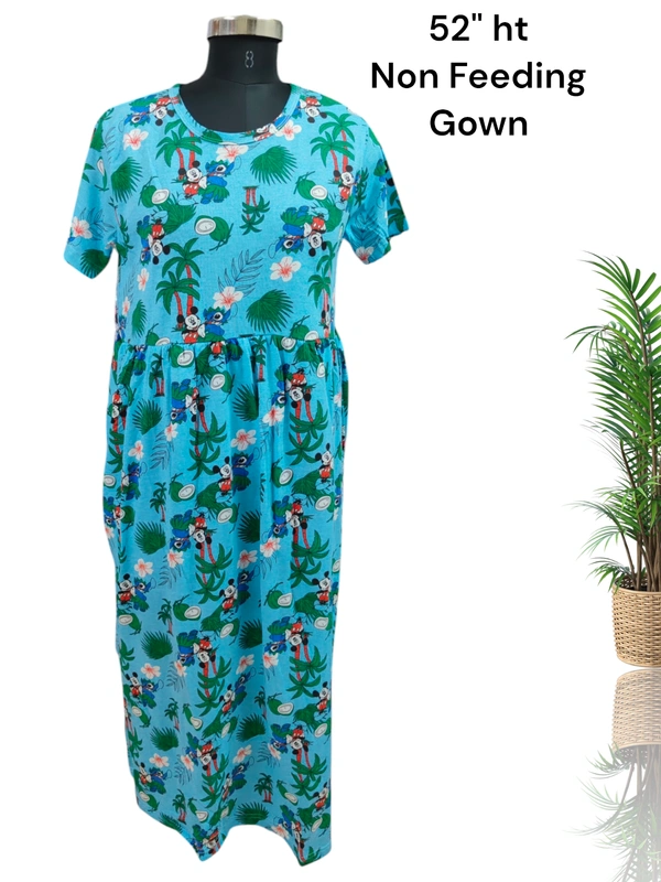 VDT Non Feeding Maxi Gowns MG1564 - M, Sky Blue