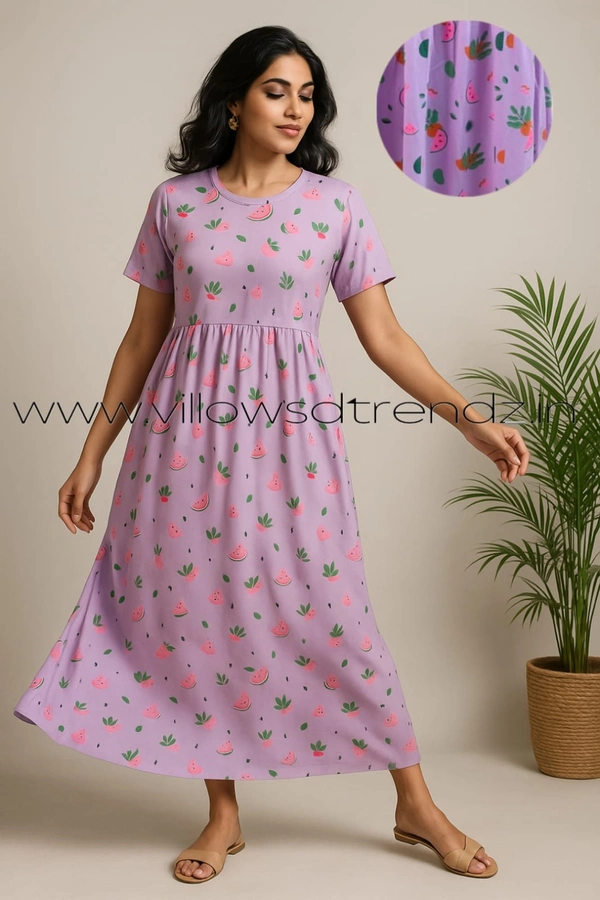 Smurf Finds Non Feeding Maxi Gowns MG1565 - Lavender, XL