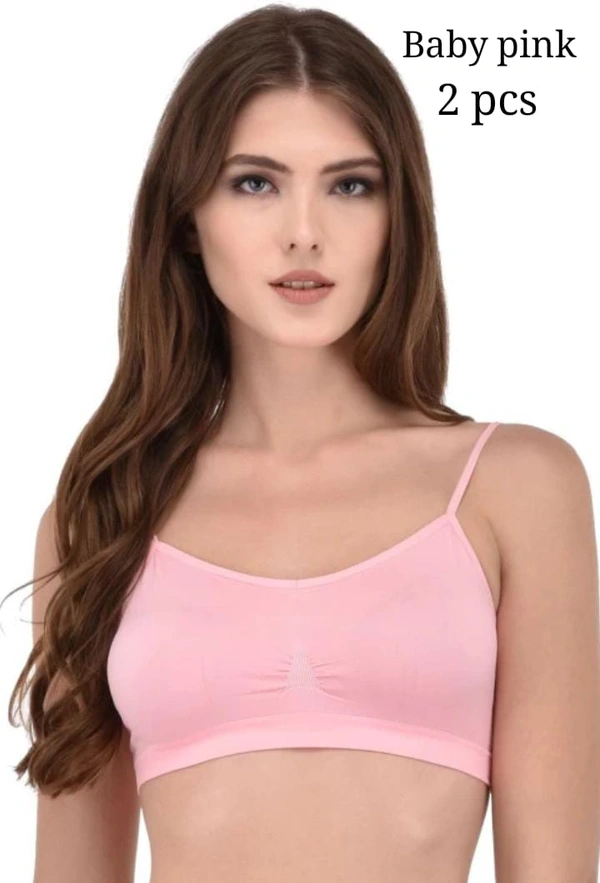 Villows Non Padded Sports Bra 471 - Baby Pink, One Size