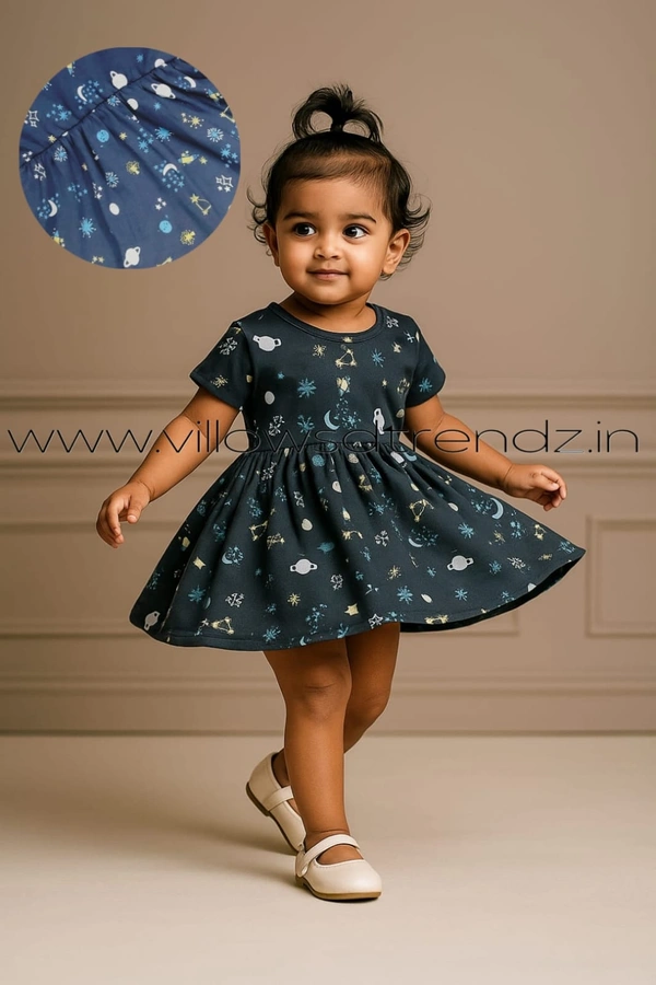 Disney Organic Cotton Frock for Baby| Dark Blue | KM850010 - 6-9 Month, Dark Blue