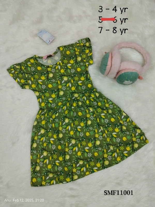 Disney Organic Cotton Frock for Girls SMF11001 - 7-8 Yr, Green