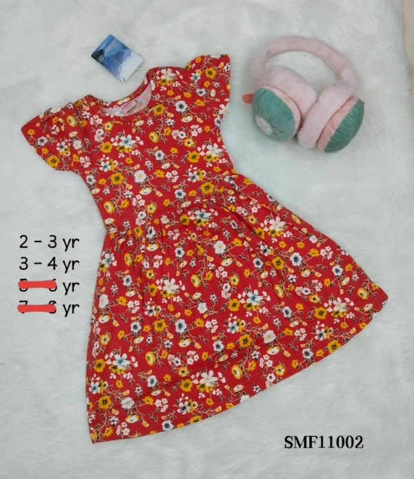 Disney Organic Cotton Frock for Girls SMF11002 - 3-4 Yr, Red