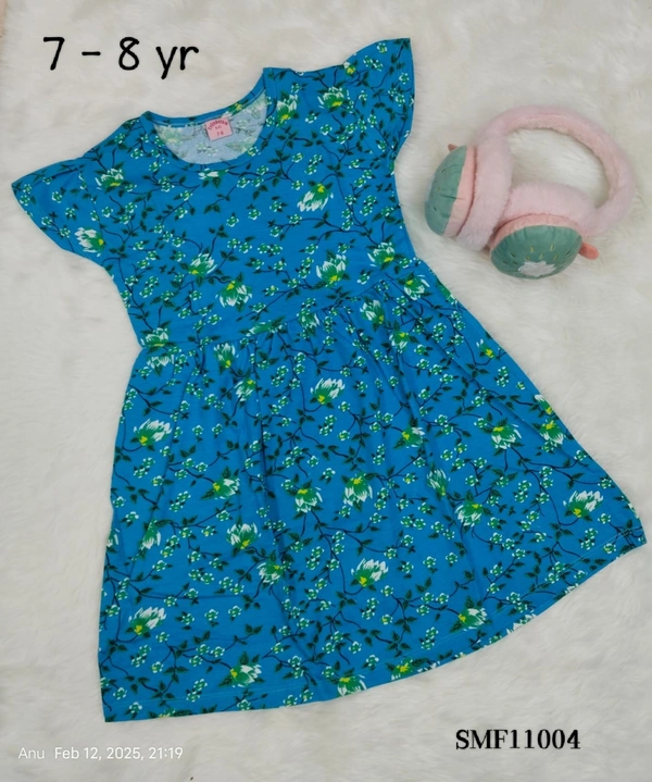 Disney Organic Cotton Frock for Girls SMF11004 - 7-8 Yr, Blue