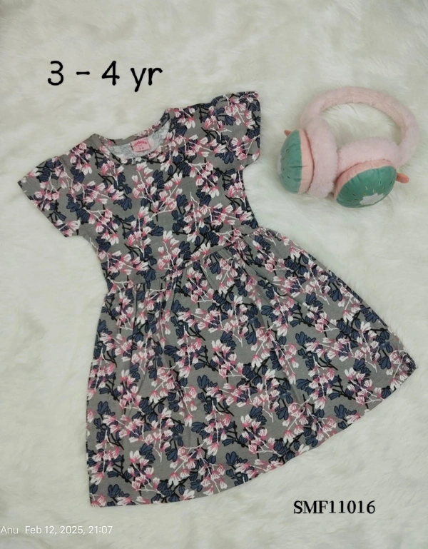 Disney Organic Cotton Frock for Girls SMF11016 - 3-4 Yr, Grey