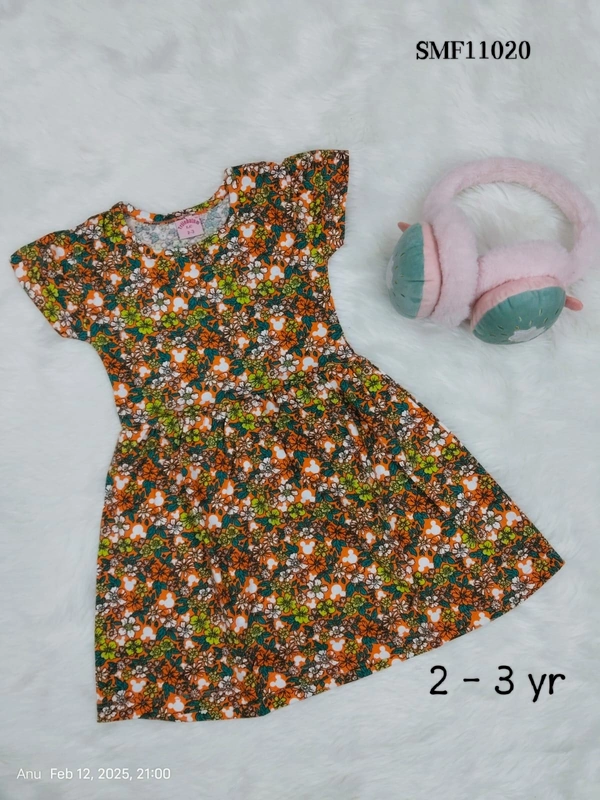 Disney Organic Cotton Frock for Girls SMF11020 - 2-3 Yr, Mehandi Green