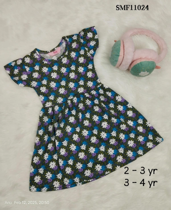 Disney Organic Cotton Frock for Girls SMF11024 - 3-4 Yr, Black With Florel