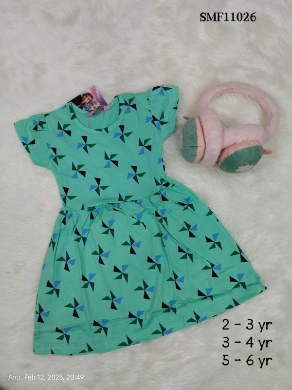Disney Organic Cotton Frock for Girls SMF11026 - 3-4 Yr, Rama Green