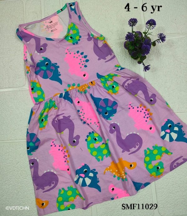 Disney Organic Cotton Frock for Girls SMF11029 - 4-6 Yr, Purple