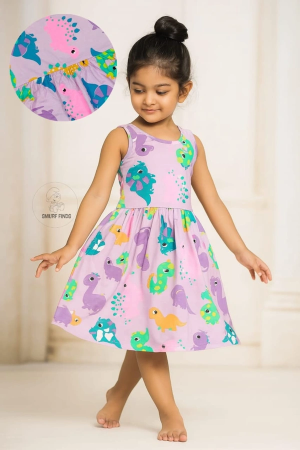 Disney Organic Cotton Frock for Girls SMF11029 - Purple, 4-6 Yr