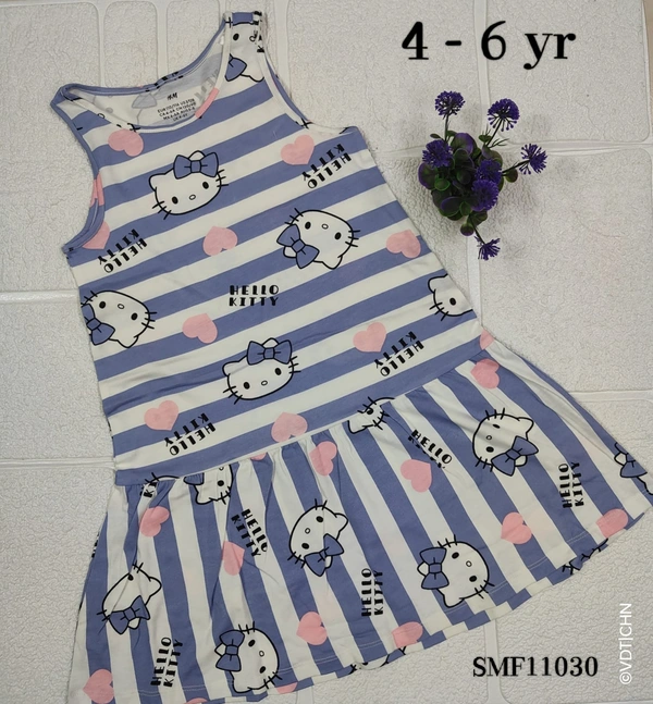 Disney Organic Cotton Frock for Girls SMF11030 - 4-6 Yr, Blue
