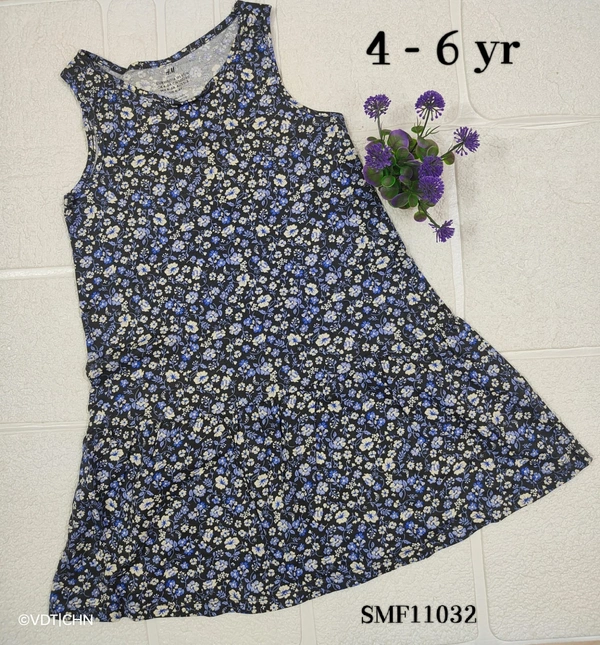 Disney Organic Cotton Frock for Girls SMF11032 - 4-6 Yr, Black With Florel