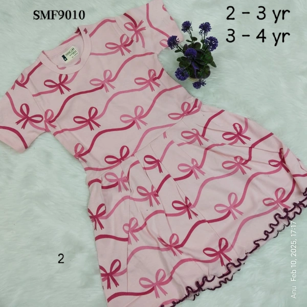 Smurf Finds Organic Cotton Frock for Girls  SMF9010 - 2-3 Yr, Baby Pink