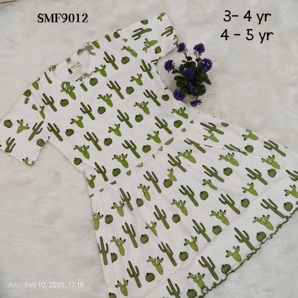 Smurf Finds Organic Cotton Frock for Girls  SMF9012 - 4-5 Yr, White