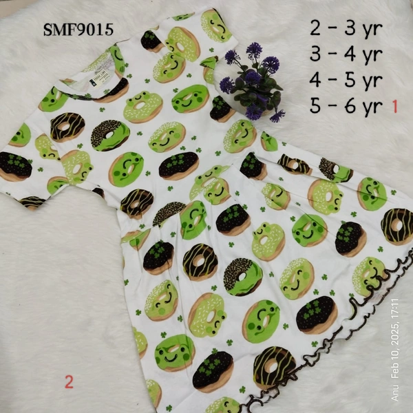 Smurf Finds Organic Cotton Frock for Girls  SMF9015 - 5-6 Yr, White