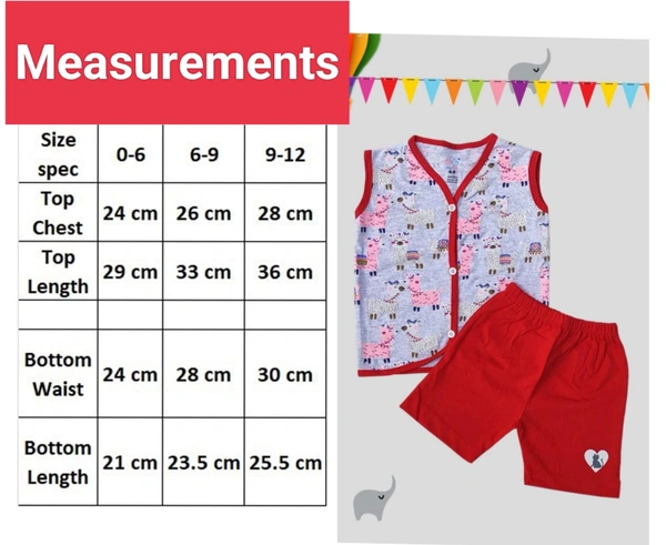 Smurf Finds Organic Cotton Unisex Cord Set| 100% Cotton| Perferct for Babies|Safe Prints|Pack Contains 1 Tshirt and 1 Bottom|  Red | SMJS6804 - 9-12 Month, Red